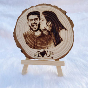 Custom Round Wooden Photo Engraved Frame